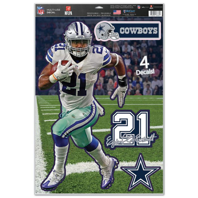 Calcomanía multiusos de los Dallas Cowboys de 11" x 17" de Ezekiel Elliott