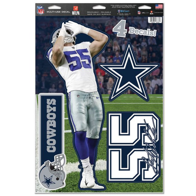 Calcomanía multiusos de los Dallas Cowboys de 11" x 17" de Leighton Vander Esch