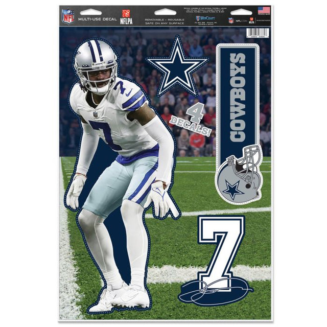 Calcomanía multiusos de los Dallas Cowboys de 11" x 17" de Trevon Diggs