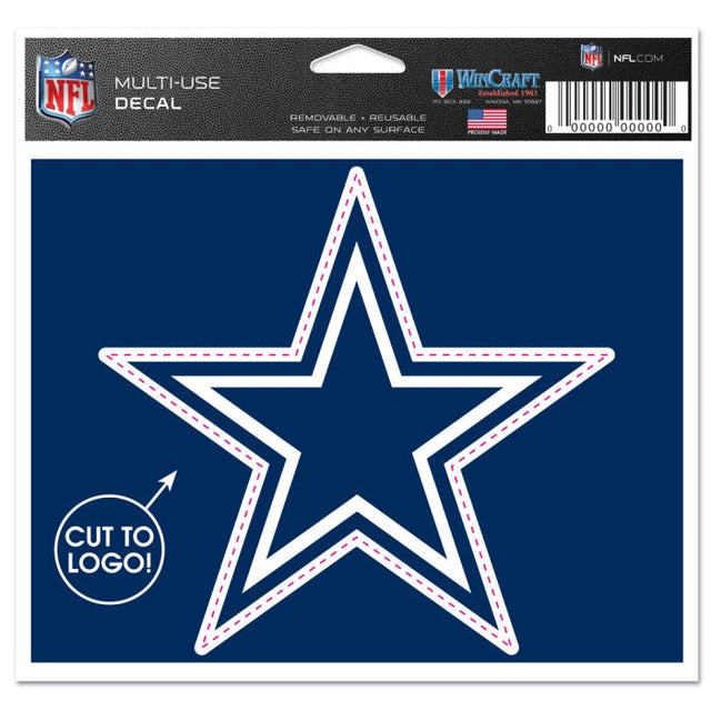 Calcomanía multiusos de los Dallas Cowboys: logotipo recortado de 5" x 6"