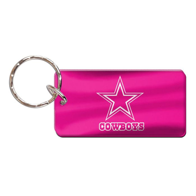 Llavero rectangular rosa de los Dallas Cowboys