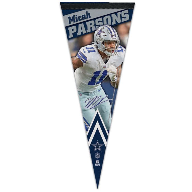 Banderín premium de los Dallas Cowboys de 12" x 30" de Micah Parsons