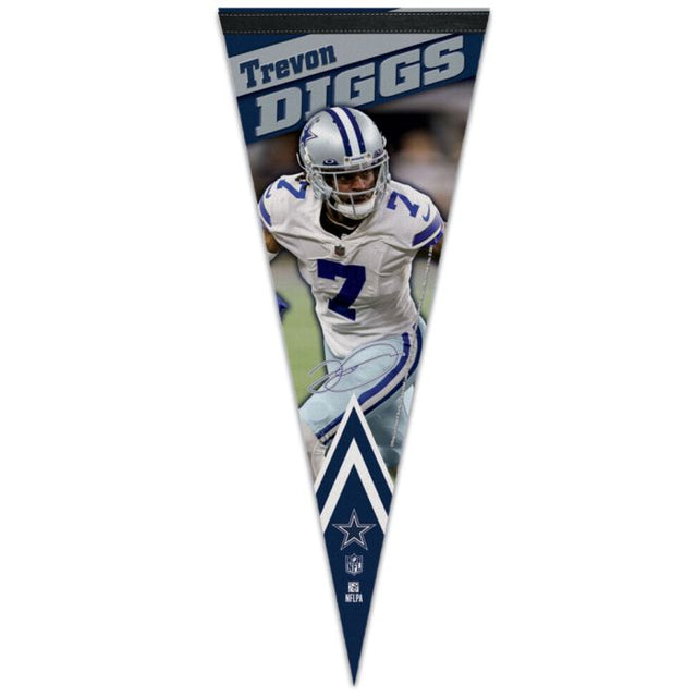 Banderín premium de los Dallas Cowboys de 12" x 30" de Trevon Diggs