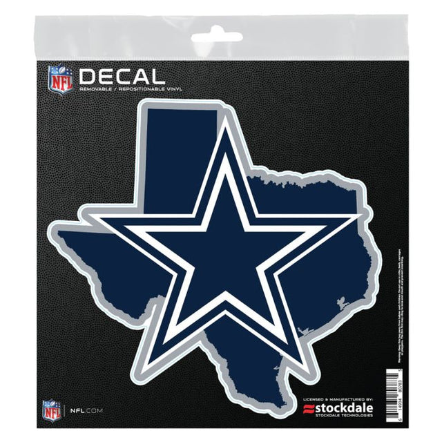 Calcomanía para todas las superficies con forma de estado de los Dallas Cowboys, 6" x 6"