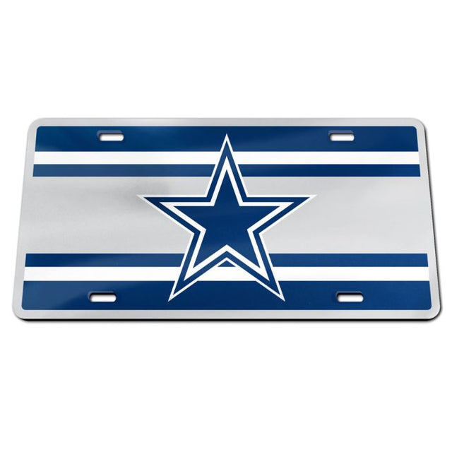 Placa de matrícula especial de acrílico con el logo de los Dallas Cowboys STRIPES