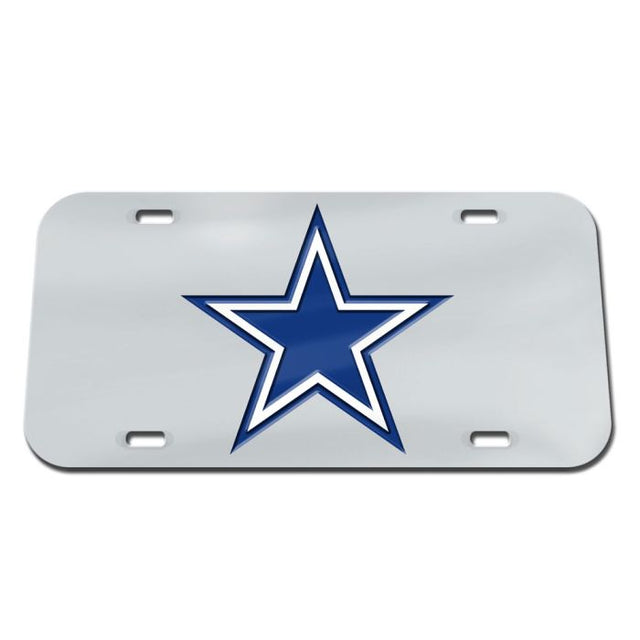 Placa de matrícula especial de acrílico con fondo plateado de los Dallas Cowboys