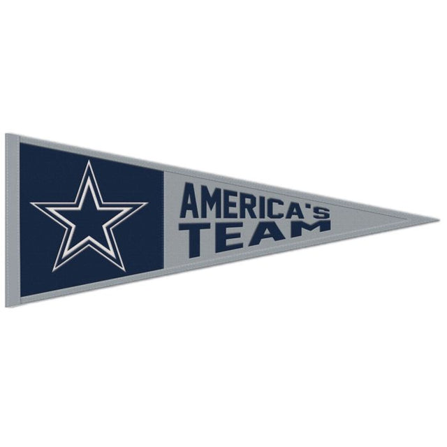 Banderín de lana con el eslogan de los Dallas Cowboys, 13" x 32"