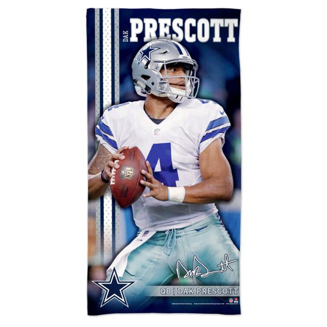 Toalla de playa Spectra de los Dallas Cowboys de 30" x 60" de color Dak Prescott