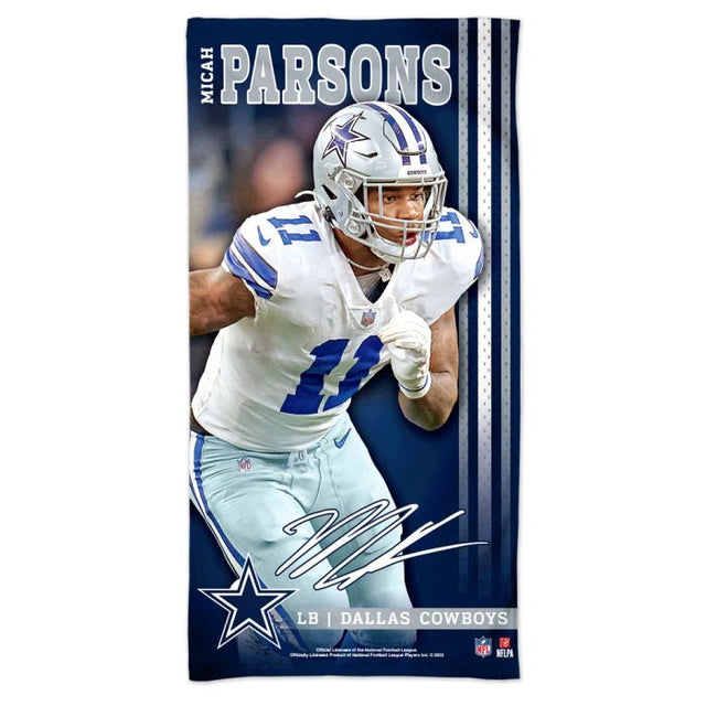 Toalla de playa Spectra de los Dallas Cowboys de 30" x 60" de Micah Parsons