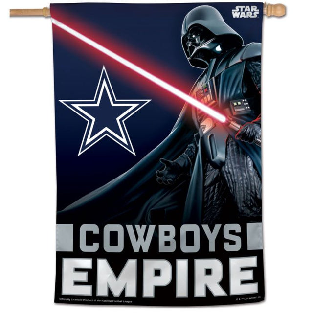 Bandera vertical de Darth Vader de Star Wars y los Dallas Cowboys de 28" x 40"