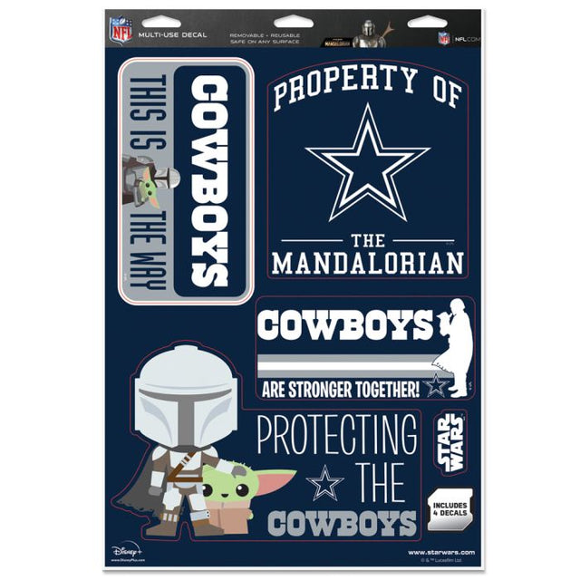 Calcomanía multiusos de los Dallas Cowboys y Star Wars Mandalorian de 11" x 17"