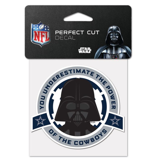 Calcomanía de color de corte perfecto de los Dallas Cowboys/Star Wars Vader de 4" x 4"