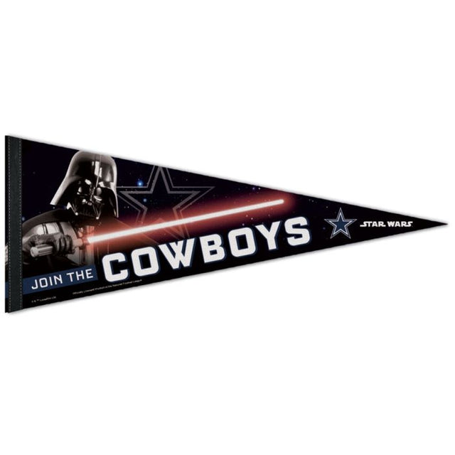 Banderín premium de los Dallas Cowboys / Star Wars Vader de 12" x 30"