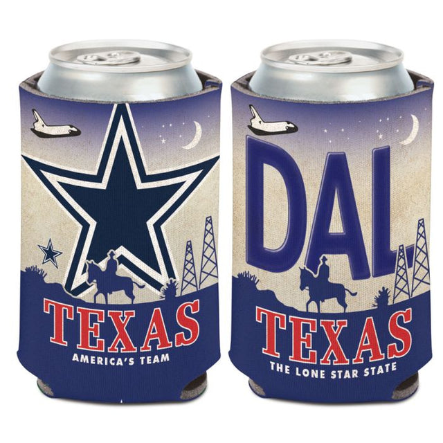 Enfriador de lata con placa estatal de los Dallas Cowboys, 12 oz.