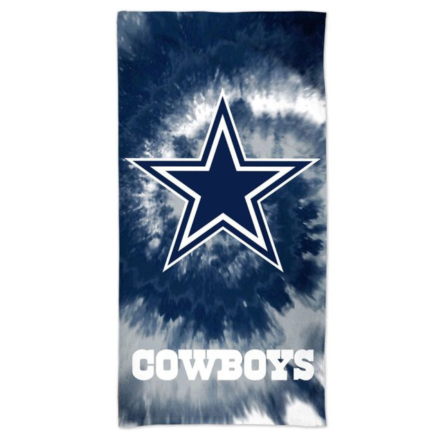 Toalla de playa teñida con efecto tie dye Spectra de los Dallas Cowboys, 30 x 60 pulgadas