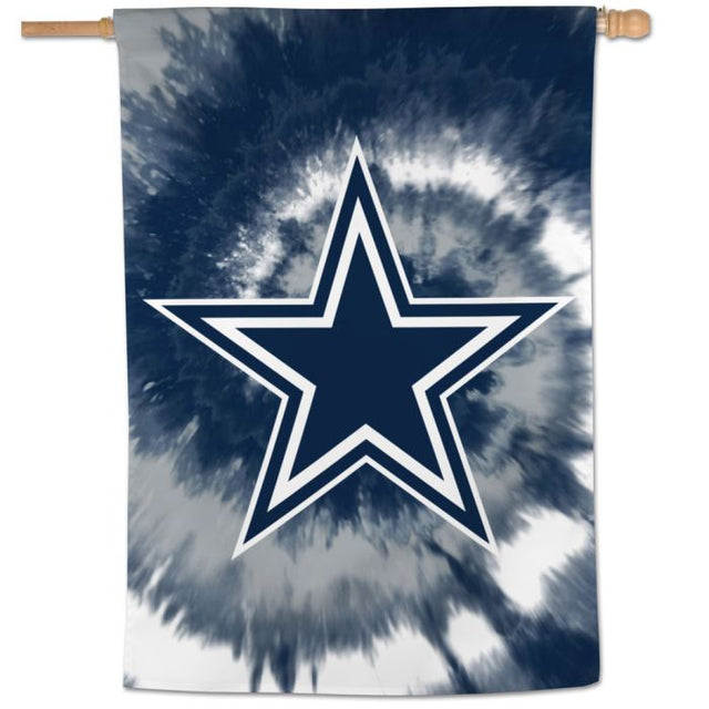 Bandera vertical teñida de los Dallas Cowboys de 28" x 40"