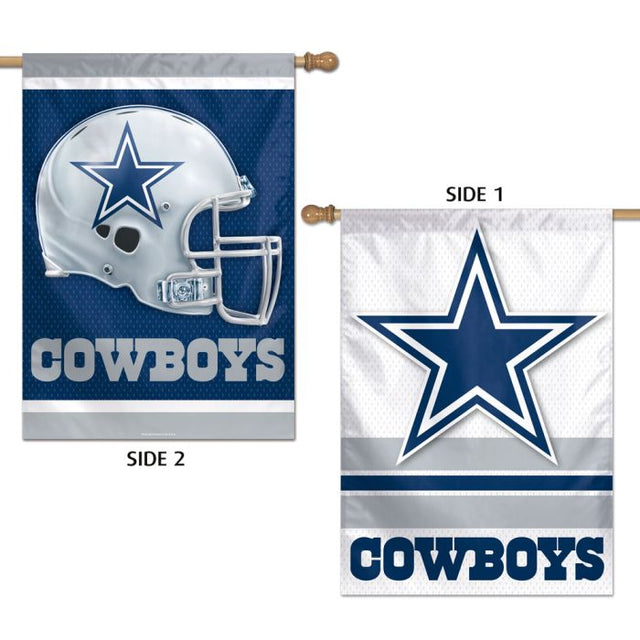 Bandera vertical de los Dallas Cowboys de 2 lados, 28" x 40"