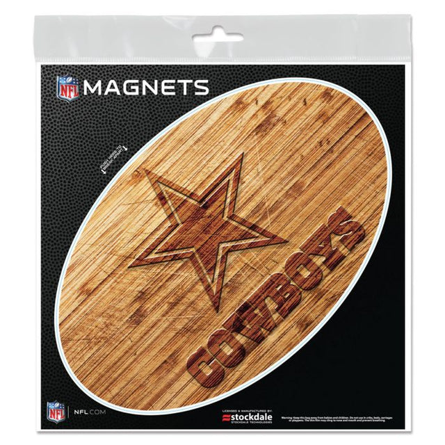 Imanes de madera para exteriores de los Dallas Cowboys, 6" x 6"