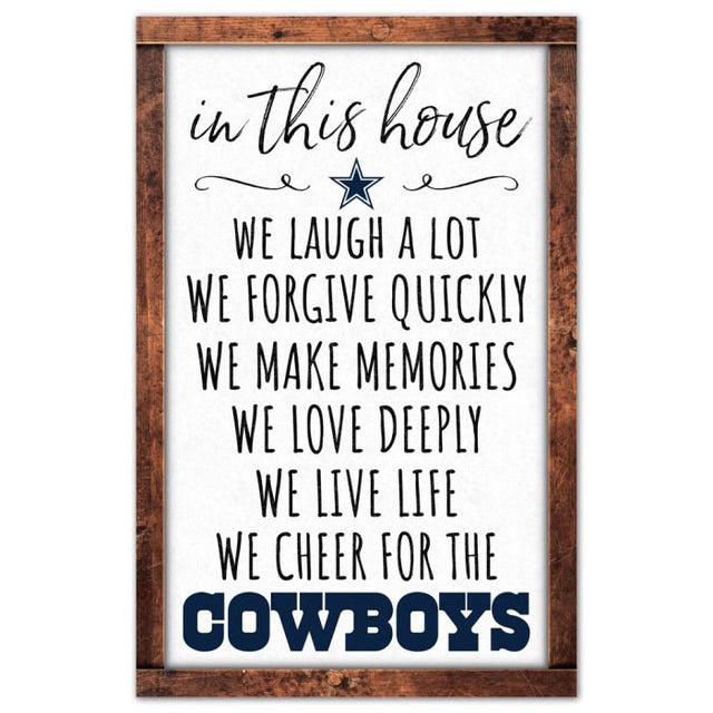 Letrero de madera de los Dallas Cowboys de 11" x 17" y 1/4" de grosor