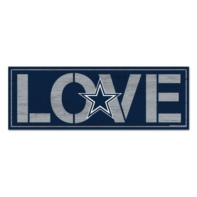 Letrero de madera de los Dallas Cowboys de 8" x 23" y 1/4" de grosor