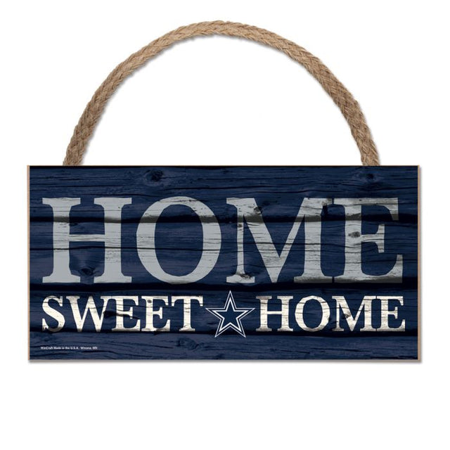 Letrero de madera de los Dallas Cowboys con cuerda de 5" x 10"