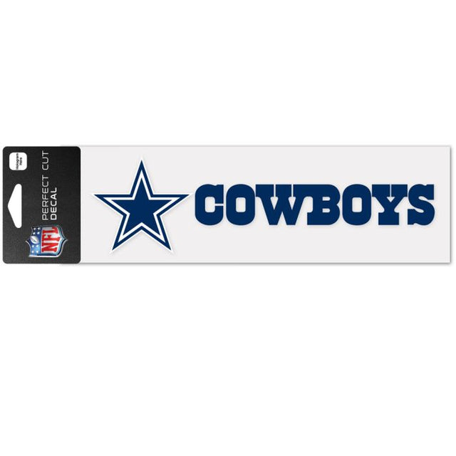 Calcomanías de corte perfecto con diseño de marca denominativa de los Dallas Cowboys de 3" x 10"