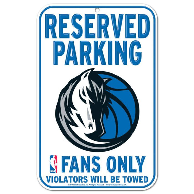 Dallas Mavericks Reserved Parking Plastic Sign 11" x 17"