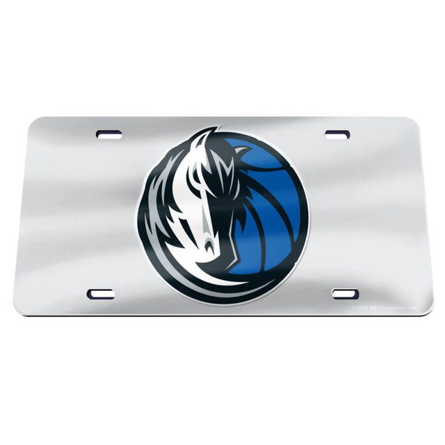 Matrícula especial de acrílico color PLATA de los Dallas Mavericks