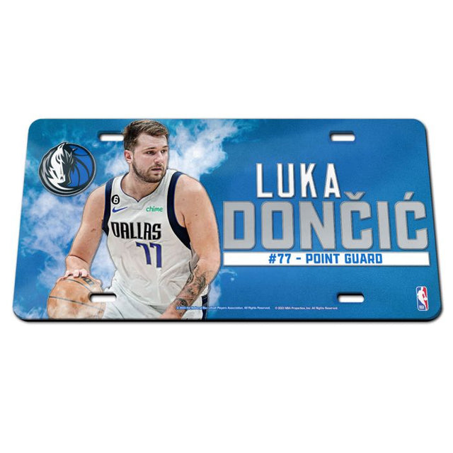 Placa de matrícula acrílica especial de los Dallas Mavericks de Luka Doncic