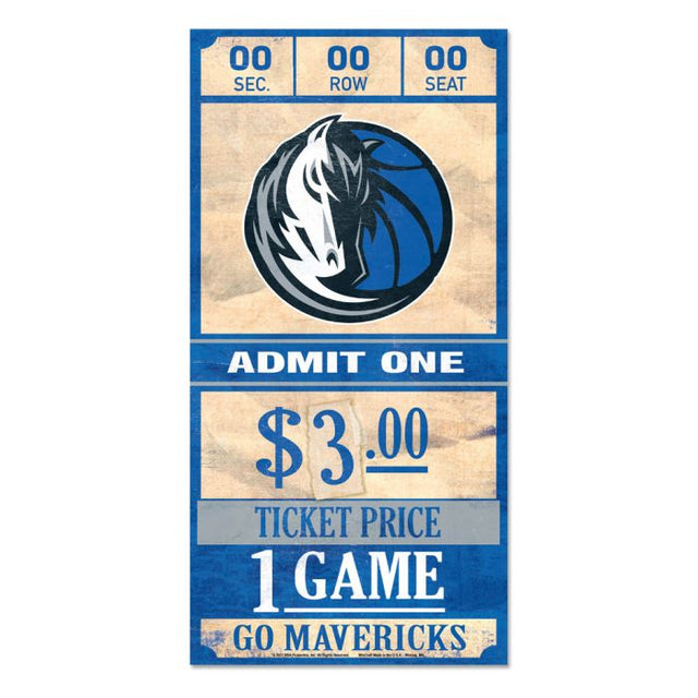 Dallas Mavericks Wood Sign 6x12 3/8" thick