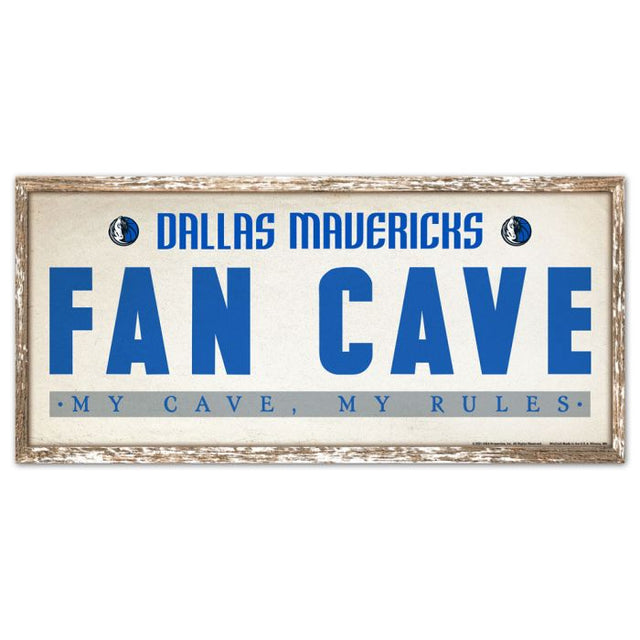 Dallas Mavericks Wood Sign 8" x 17"