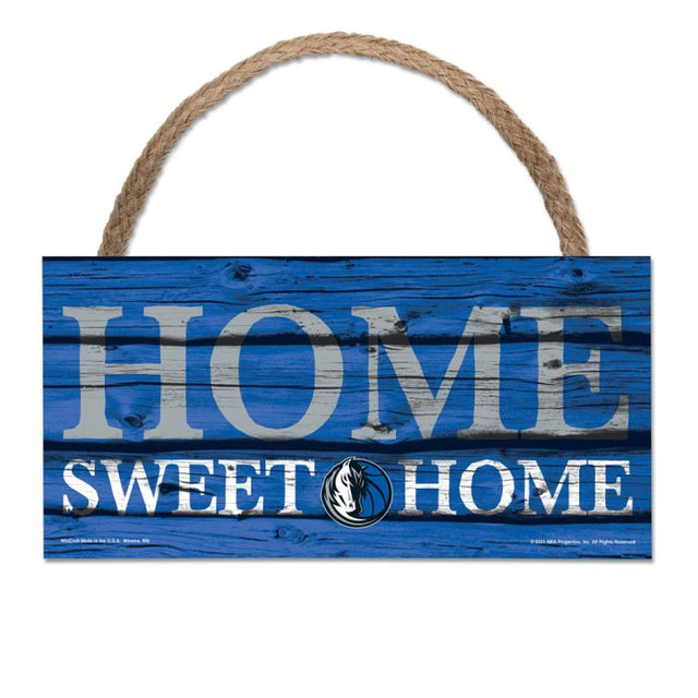 Dallas Mavericks home sweet home Wood Sign w/Rope 5" x 10"