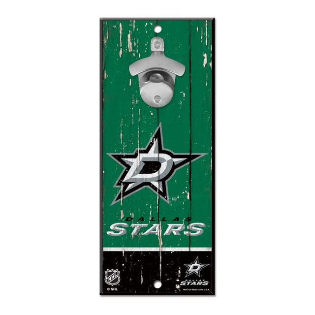 Dallas Stars Bottle Opener Sign 5x11