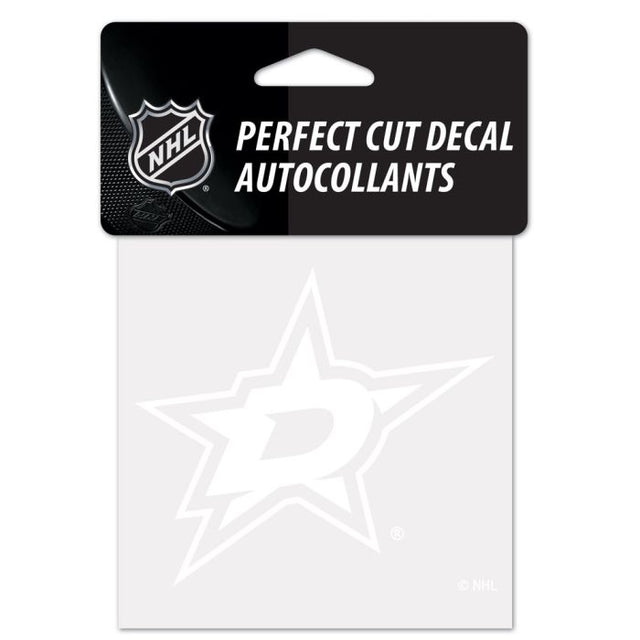 Dallas Stars Perfect Cut White Decal 4" x 4"