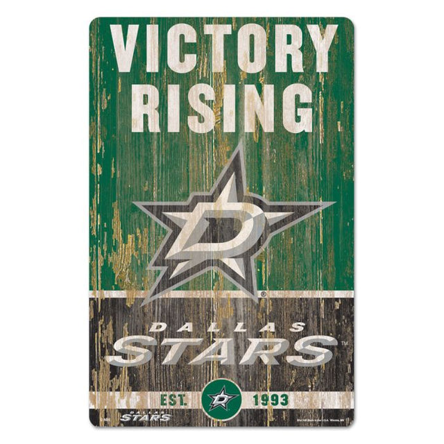 Dallas Stars SLOGAN Wood Sign 11" x 17" 1/4" thick