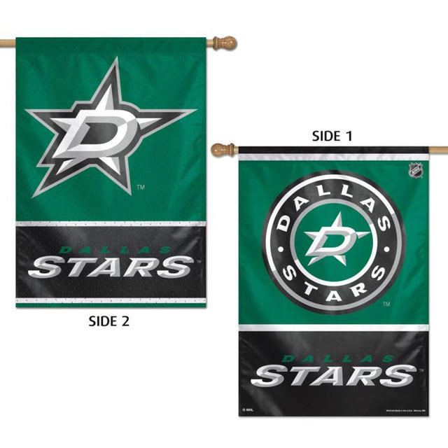 Bandera vertical de los Dallas Stars de 2 lados, 28" x 40"