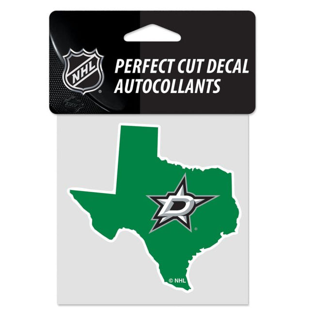 Dallas Stars state shape Perfect Cut Color Decal 4" x 4"