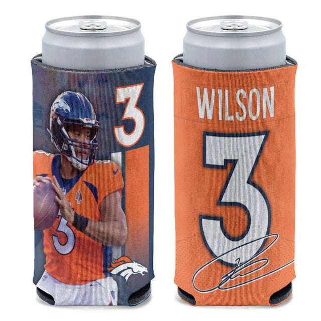 Enfriador de latas delgado de 12 oz de los Denver Broncos de Russell Wilson