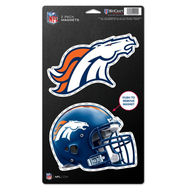 Imanes de los Denver Broncos, paquete de 2, 5 x 9 pulgadas