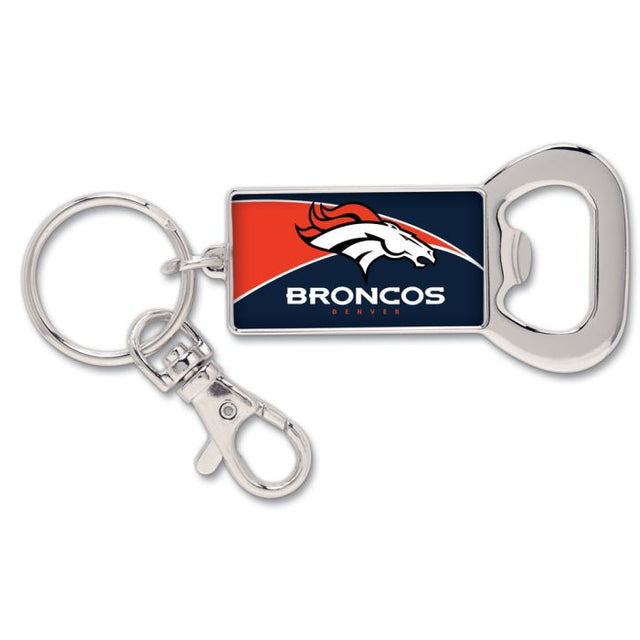 Llavero rectangular con abrebotellas de los Denver Broncos