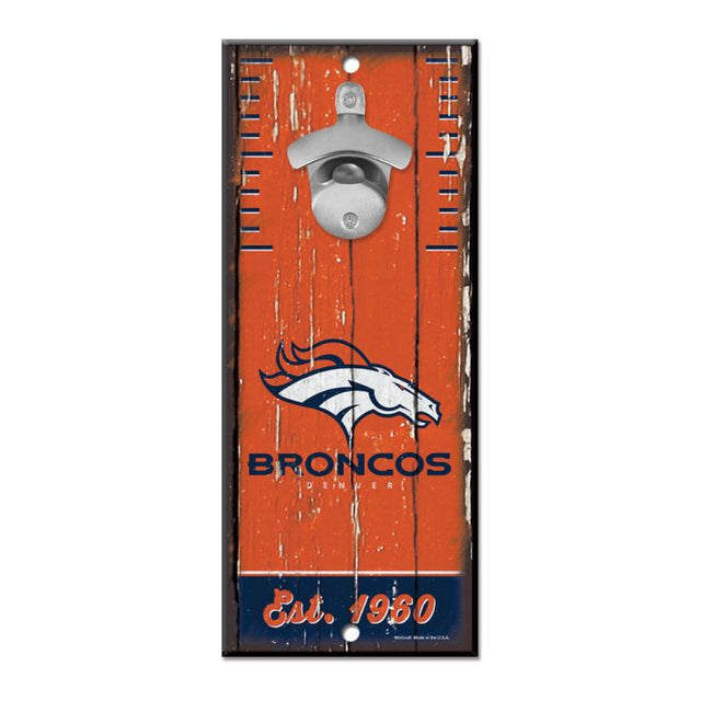 Denver Broncos Bottle Opener Sign 5x11