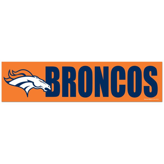 Tira de parachoques de los Denver Broncos de 3" x 12"