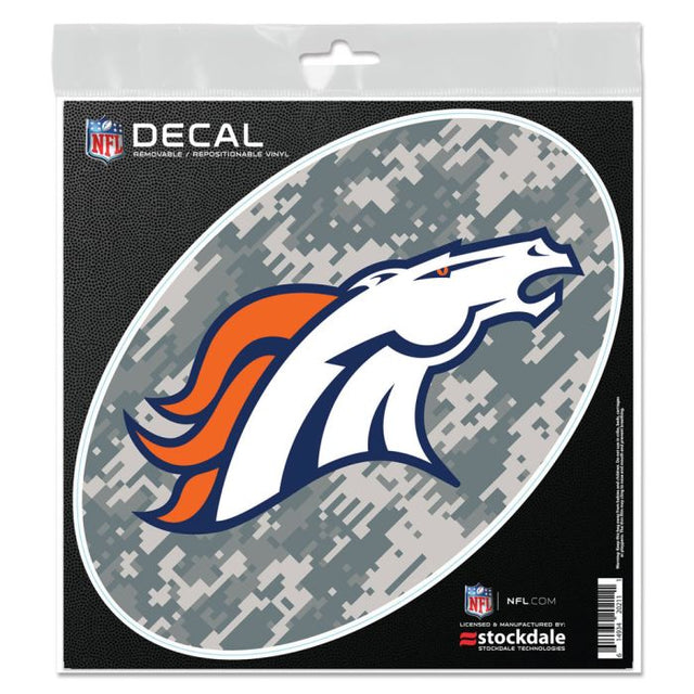 Calcomanía para todo tipo de superficies con diseño de camuflaje de los Denver Broncos, 6" x 6"