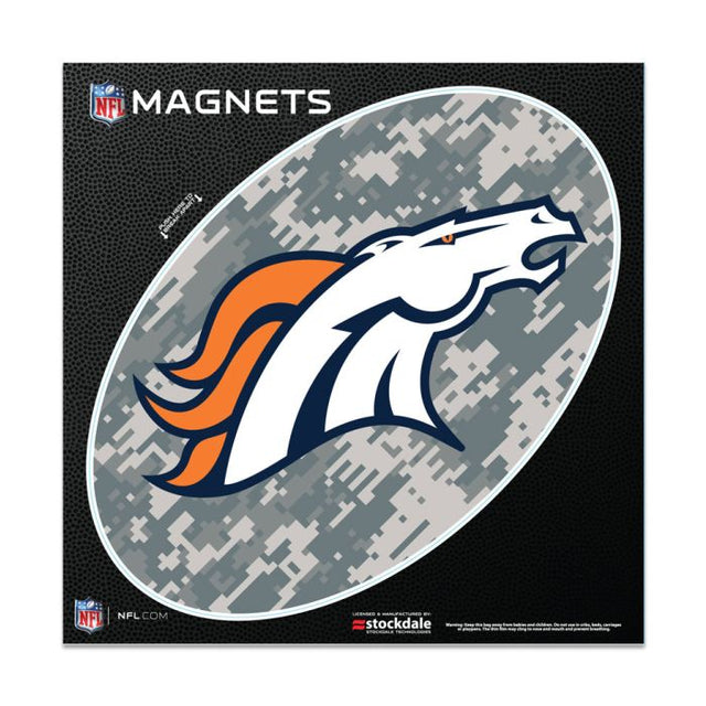 Imanes para exteriores con diseño de camuflaje de los Denver Broncos, 6" x 6"