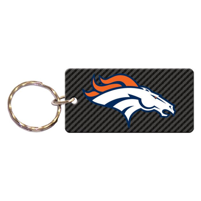 Llavero rectangular de carbono de los Denver Broncos