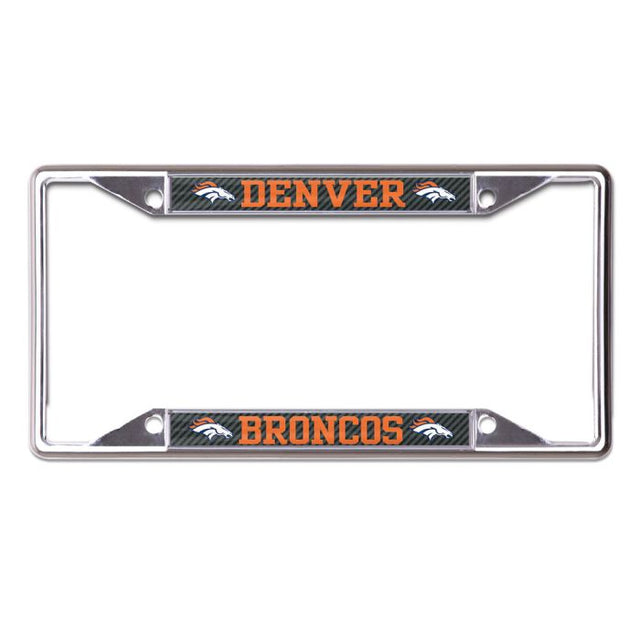 Cuadro de cuadros con licencia de carbono Denver Broncos, de color blanco, estampado en S/C