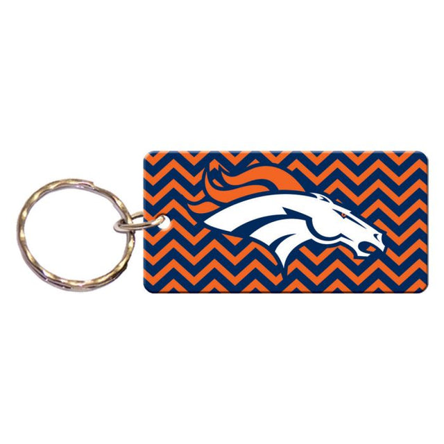 Llavero rectangular CHEVRON de los Denver Broncos