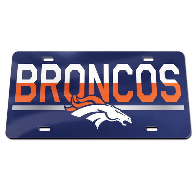 Placa de matrícula especial de acrílico COLOR DUO de los Denver Broncos