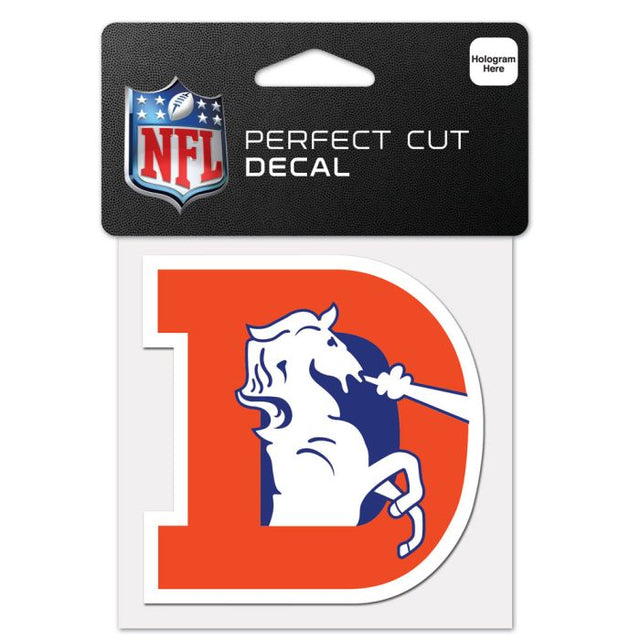 Calcomanía de color de corte perfecto con el logotipo clásico de los Denver Broncos, logotipo retro D, 4" x 4"