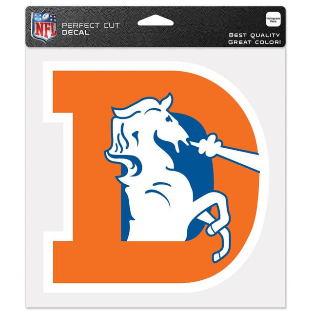 Calcomanía de color de corte perfecto retro con logotipo clásico de los Denver Broncos, 8" x 8"